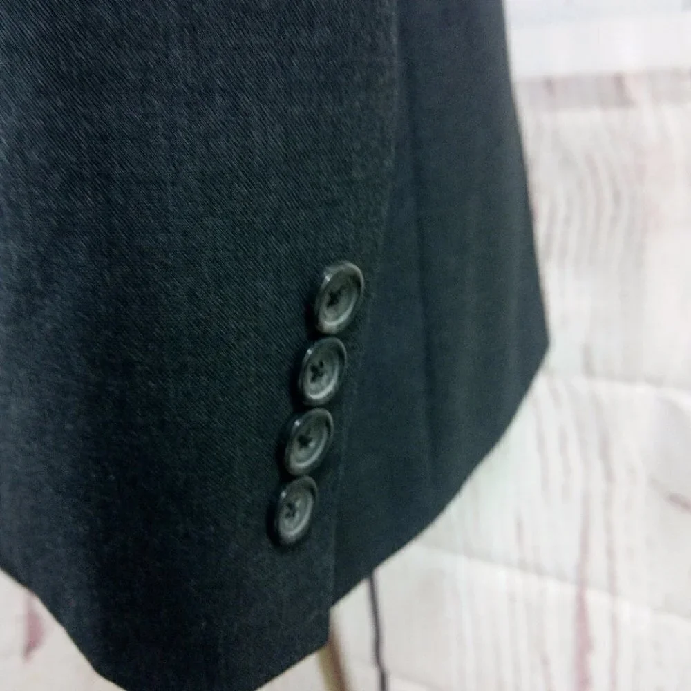 Custom Made 38L 2 Button Charcoal Gray Suit Blazer Sports Coat